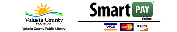 Volusia County Public Library Logo next to SmartPay Logo